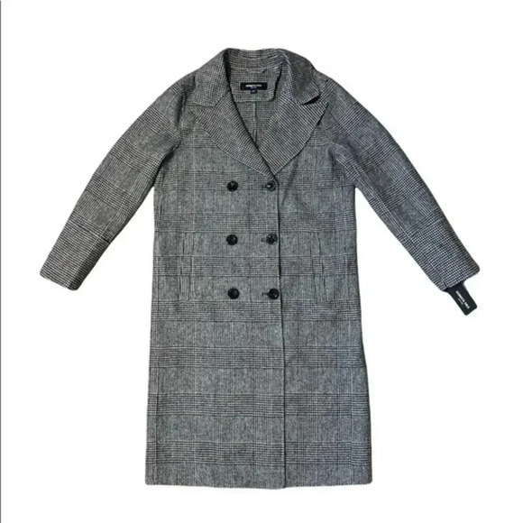 KENNETH COLE NEW YORK Houndstooth Wool Blend Coat Size S - Picture 2 of 9